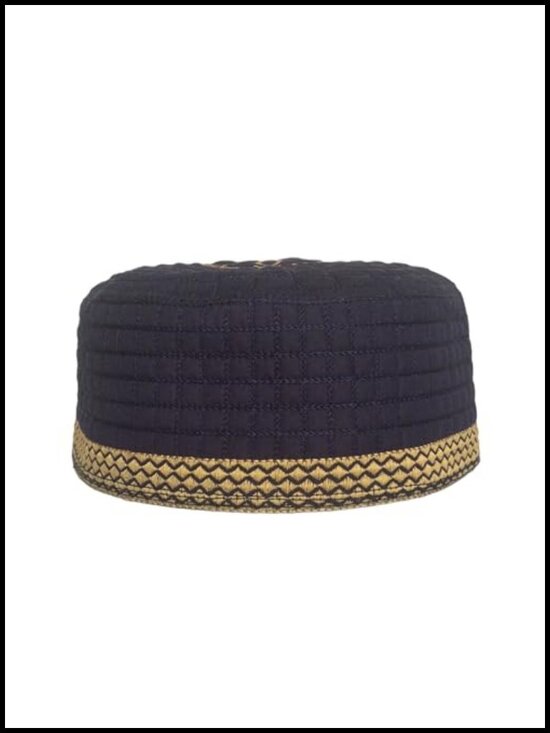 Unisex Muslim Prayer Cap Kufi Skullies Beanie Cotton Blend Handmade